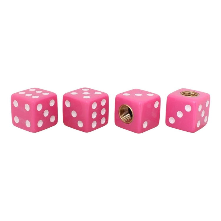 Universal 8mm Dice Style Plastic Car Tire Valve Caps, Pack of 4