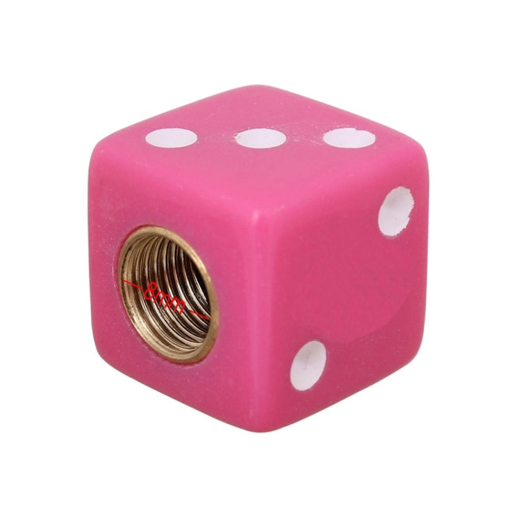 Universal 8mm Dice Style Plastic Car Tire Valve Caps, Pack of 4