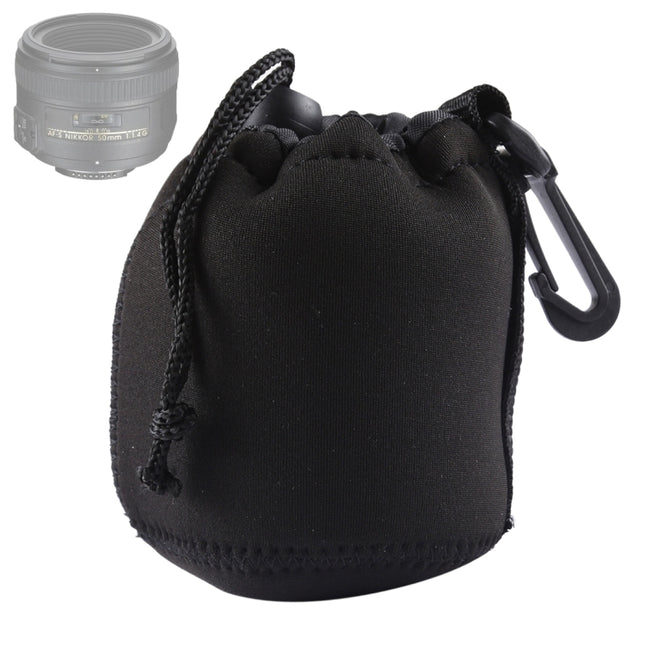 Neoprene SLR Camera Lens Carrying Bag Pouch Bag with Carabiner, Size: 8x10cm