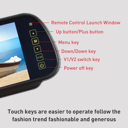 7 inch Rear View TFT-LCD Color Car Monitor , Support Reverse Automatic Screen Function, 7 inch Rear View