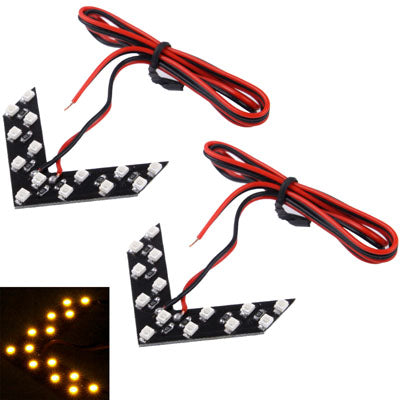 14 LED 3528 SMD Arrows Light for Car Side Mirror Turn Signal, Pairs