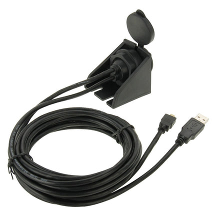 USB 2.0 & Micro HDMI (Type-D) Male to USB 2.0 & HDMI (Type-A) Female Adapter Cable with Car Flush Mount, Length: 2m, USB 2.0 & Micro HDMI Male to USB 2.0 & HDMI Female