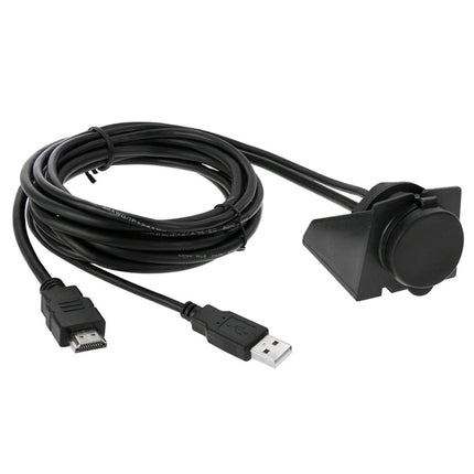 USB 2.0 & HDMI (Type-A) Male to Female Extension Cable, Length: 2m, USB 2.0 & HDMI (Type-A) Male to Female