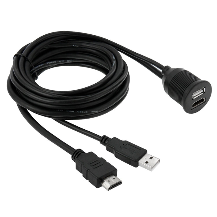 USB 2.0 & HDMI (Type-A) Male to Female Extension Cable, Length: 2m, USB 2.0 & HDMI (Type-A) Male to Female