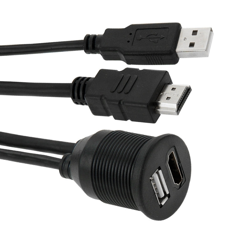 USB 2.0 & HDMI (Type-A) Male to Female Extension Cable, Length: 2m, USB 2.0 & HDMI (Type-A) Male to Female