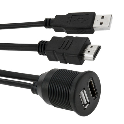 USB 2.0 & HDMI (Type-A) Male to Female Extension Cable, Length: 2m, USB 2.0 & HDMI (Type-A) Male to Female