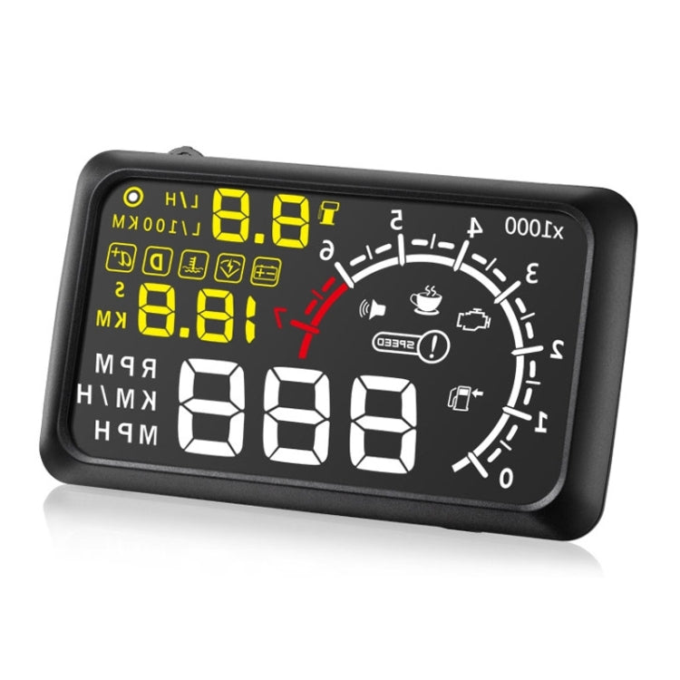 X3 Bluetooth 5.5 inch Car OBDII / EUOBD HUD Vehicle-mounted Head Up Display Security System, Support Speed & Fuel Consumption, Overspeed Alarm, Water Temperature, etc