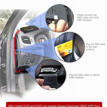 X3 Bluetooth 5.5 inch Car OBDII / EUOBD HUD Vehicle-mounted Head Up Display Security System, Support Speed & Fuel Consumption, Overspeed Alarm, Water Temperature, etc