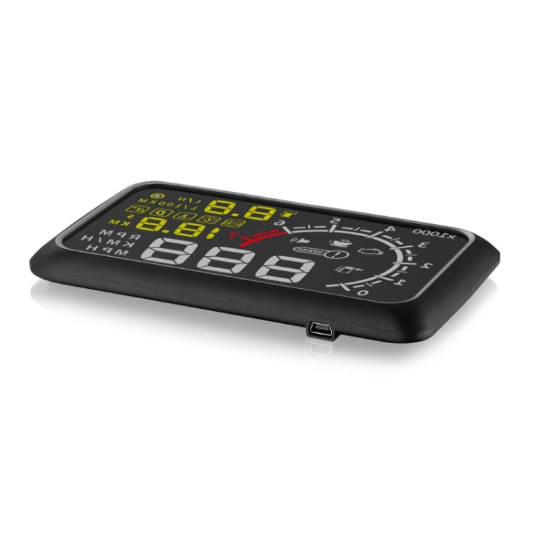 X3 Bluetooth 5.5 inch Car OBDII / EUOBD HUD Vehicle-mounted Head Up Display Security System, Support Speed & Fuel Consumption, Overspeed Alarm, Water Temperature, etc