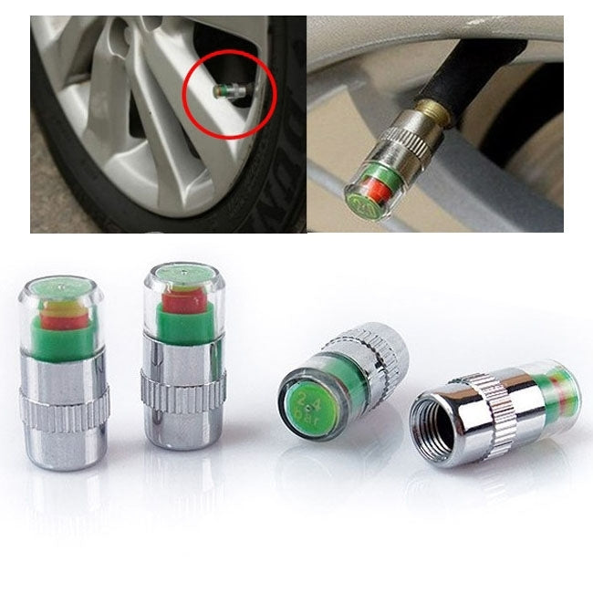 4 PCS 2.4 Bar Tire Pressure Detection Screw Cap, Tire Pressure Detection Screw Cap