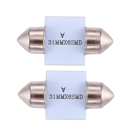 2 PCS 31mm Super White 6 LED Car Bulb Reading Light