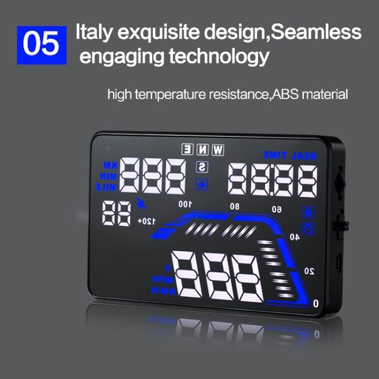 Q7 5.5 inch Car GPS HUD Vehicle-mounted Head Up Display Security System, Support Speed & Real Time & Altitude & Over Speed Alarm & Satellite Number, etc.