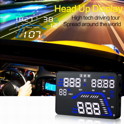Q7 5.5 inch Car GPS HUD Vehicle-mounted Head Up Display Security System, Support Speed & Real Time & Altitude & Over Speed Alarm & Satellite Number, etc.