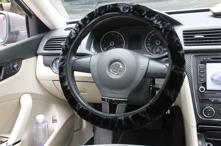 Universal Premium Soft Short Plush Winter Car Steering Wheel Cover, Outer Diameter: About 25-35cm