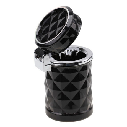 Diamond Facets Car Ashtray with LED Light, with LED Light(Black), with LED Light(White)
