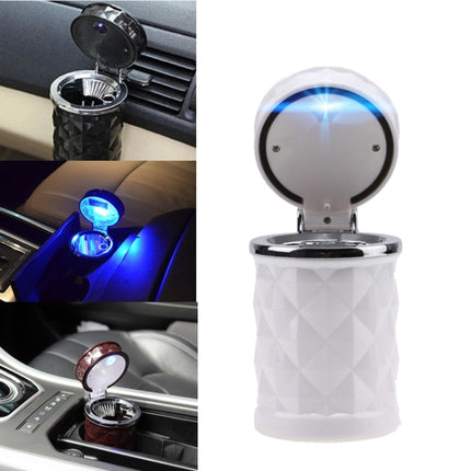 Diamond Facets Car Ashtray with LED Light, with LED Light(Black), with LED Light(White)