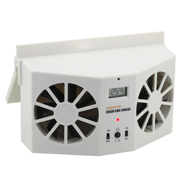 2W Solar Powered Car Auto Air Vent Cool Fan Cooler Ventilation System Radiator, with Temperature Display, 2W Solar Powered Fan