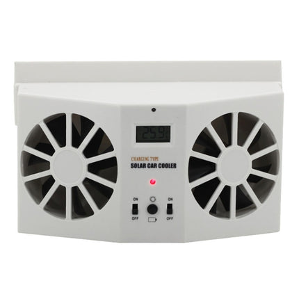 2W Solar Powered Car Auto Air Vent Cool Fan Cooler Ventilation System Radiator, with Temperature Display, 2W Solar Powered Fan