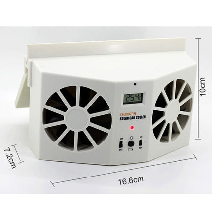 2W Solar Powered Car Auto Air Vent Cool Fan Cooler Ventilation System Radiator, with Temperature Display, 2W Solar Powered Fan