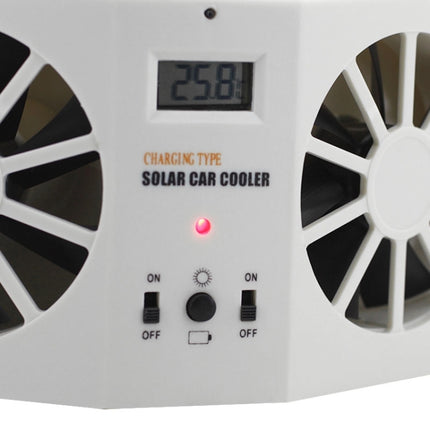 2W Solar Powered Car Auto Air Vent Cool Fan Cooler Ventilation System Radiator, with Temperature Display, 2W Solar Powered Fan