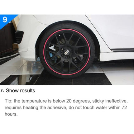 Universal Decorative Scratchproof Stickup 8M Flexible Car Wheel Hub TRIM Mouldings Decoration Strip, 15 inch, 8m