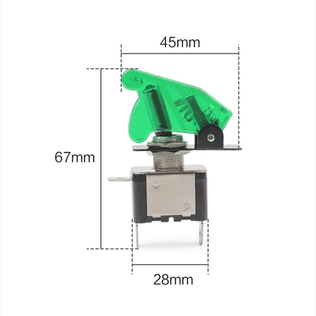 Flip Cover Nitrous Arming Switch with Green LED Indicator , Green