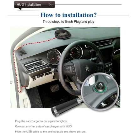 A1 2.0 inch Car GPS HUD Head Up Display Vehicle-mounted Security System, Support Speed & Real Time & Altitude & Over Speed Alarm & Compass & MPH & Auto Sleeping & KM & Satellite Signal