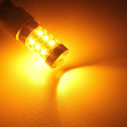 T20/7443 8W 420LM White + Yellow Light 42 LED 2835 SMD Car Brake Light Steering Light Bulb, DC 12V