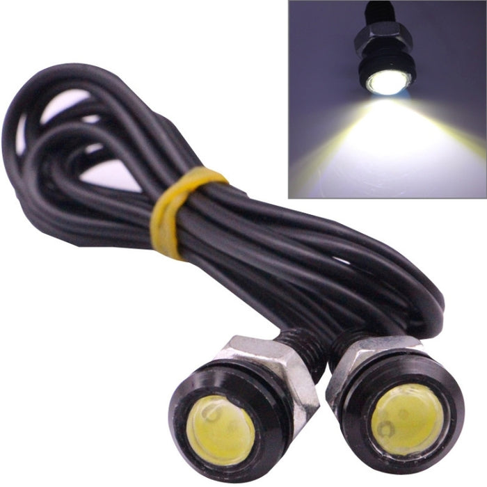 2 PCS 2x 2W Waterproof Eagle Eye Light White LED Light for Vehicles, Cable Length: 60cm