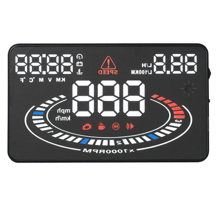 E300 5.5 inch Car OBDII / EUOBD HUD Vehicle-mounted Head Up Display Security System, Support Speed & Fuel Consumption, Overspeed Alarm,  Fuel Consumption, Water Temperature, etc.