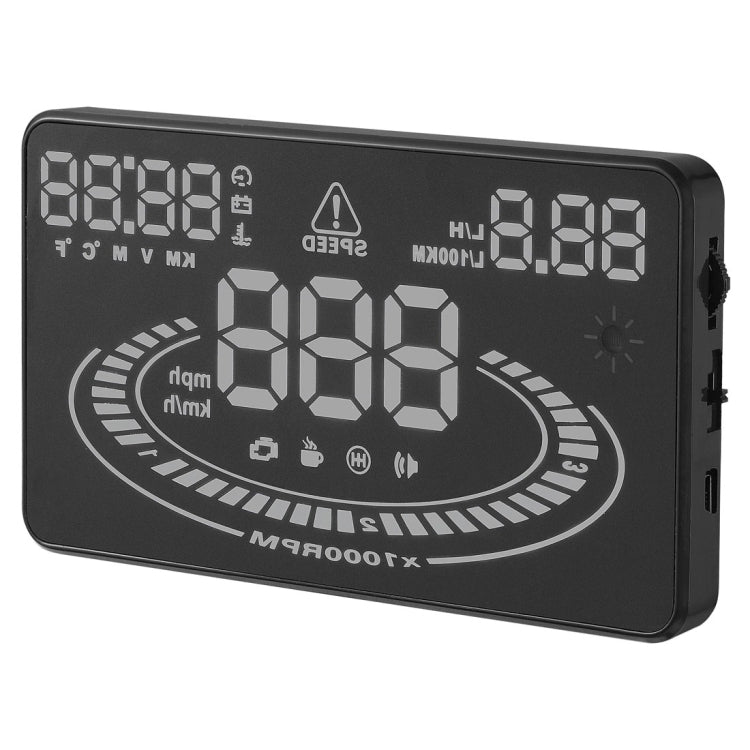 E300 5.5 inch Car OBDII / EUOBD HUD Vehicle-mounted Head Up Display Security System, Support Speed & Fuel Consumption, Overspeed Alarm,  Fuel Consumption, Water Temperature, etc.