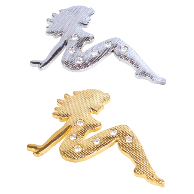 Beautiful Girl Diamond Metal Chrome Badges