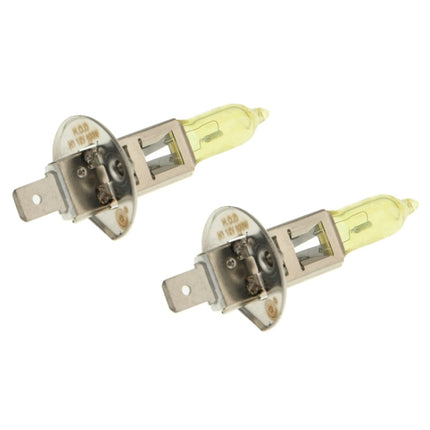 2 X H1 HOD Halogen Bulbs 12V 100W 2400 LM 3500K Yellow Light Headlights, H1