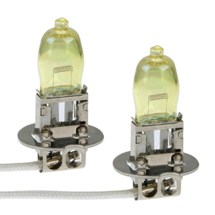 2 X H3 HOD Halogen Bulbs 12V 100W 2400 LM 3500K Yellow Light Headlights, H3