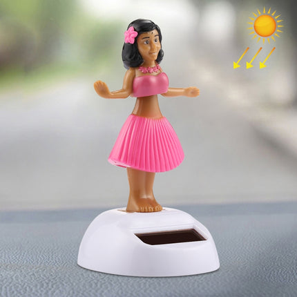 Solar Powered Bobble Head Dancing Toy Car Decoration Ornament Cute Hula Princess