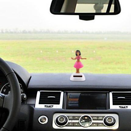 Solar Powered Bobble Head Dancing Toy Car Decoration Ornament Cute Hula Princess