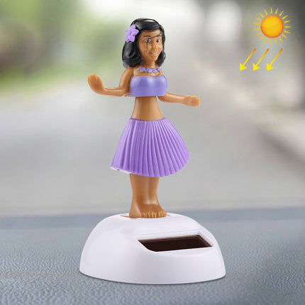 Solar Powered Bobble Head Dancing Toy Car Decoration Ornament Cute Hula Princess