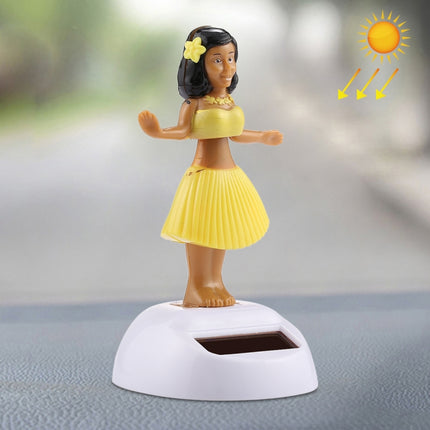 Solar Powered Bobble Head Dancing Toy Car Decoration Ornament Cute Hula Princess
