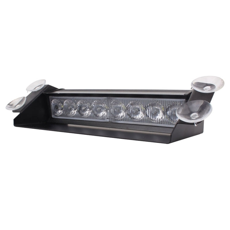 8W 800LM 8-LED 3-Modes Adjustable Angle Car Strobe Flash Dash Emergency Light Warning Lamp with Suckers, DC 12V
