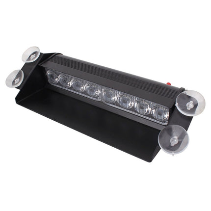 8W 800LM 8-LED 3-Modes Adjustable Angle Car Strobe Flash Dash Emergency Light Warning Lamp with Suckers, DC 12V