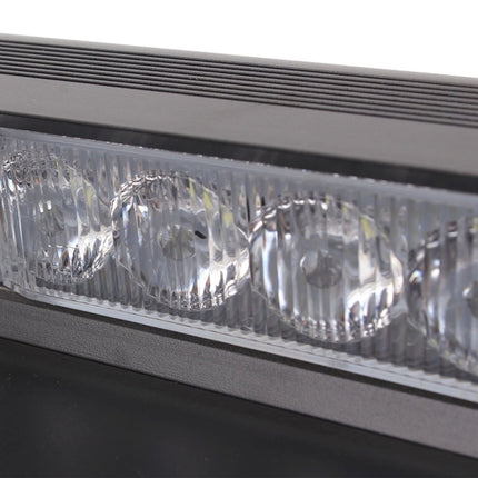 8W 800LM 8-LED 3-Modes Adjustable Angle Car Strobe Flash Dash Emergency Light Warning Lamp with Suckers, DC 12V