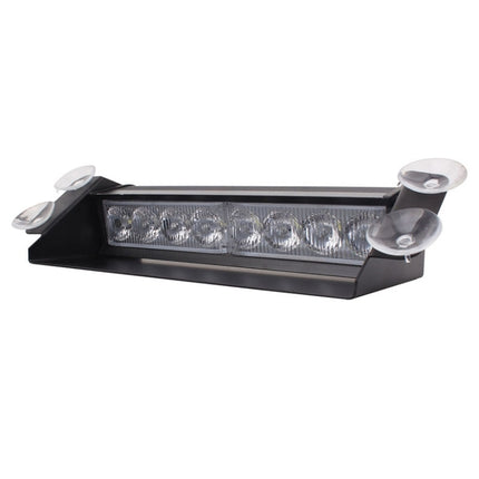 8W 800LM 8-LED 3-Modes Adjustable Angle Car Strobe Flash Dash Emergency Light Warning Lamp with Suckers, DC 12V, White + Red, White + Yellow