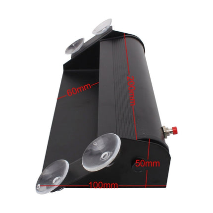8W 800LM 8-LED 3-Modes Adjustable Angle Car Strobe Flash Dash Emergency Light Warning Lamp with Suckers, DC 12V, White + Red, White + Yellow
