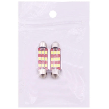 2 PCS 41mm 3.5W 180LM White Light 12 LED SMD 4014 CANBUS License Plate Reading Lights Car Light Bulb