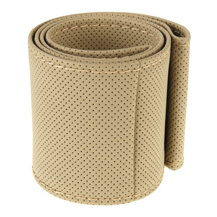PU Leather Steering Wheel Cover With Needle and Thread, Size: 54x10.5cm