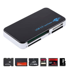 USB 3.0 Card Reader, Super Speed 5Gbps, Support CF / SD / TF / M2 / XD / MS Card, Plastic Shell