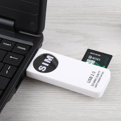 USB Universal Card Reader, Support SD / MMC /SIM / TF Card, White