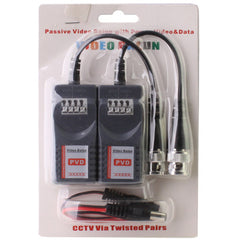 2 PCS Passive Video Balun with Power Video / Data