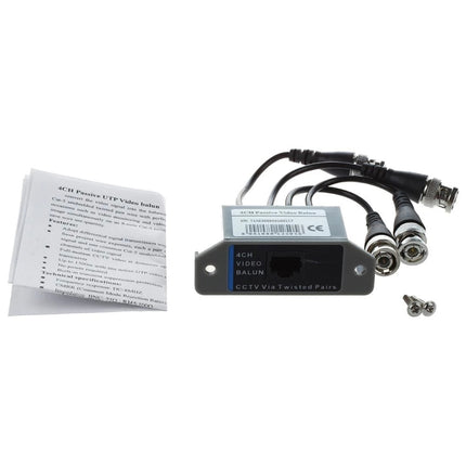 4 Channel Video ( BNC ) to UTP ( RJ45 ) Video Balun