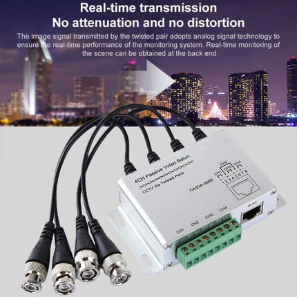 4 CH UTP Passive Video Balun , CCTV Via Twisted Pairs, 4 CH UTP